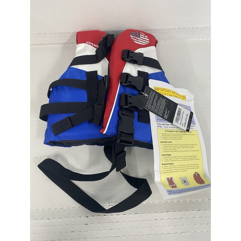 O'Neill Child Superlite PATRIOT life jacket 4726IA-GT4 30-50 lbs BRAND NEW